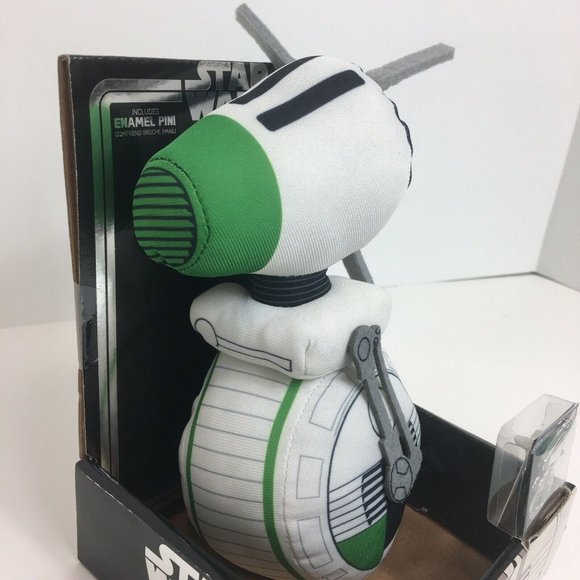Disney Star Wars D-O Stylized 7" Droid Plush With Enamel Pin Collectible D-0 New - Picture 8 of 12